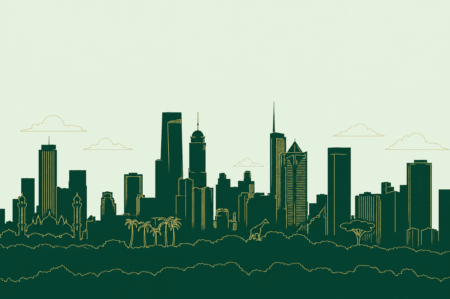 Nairobi city skyline illustration